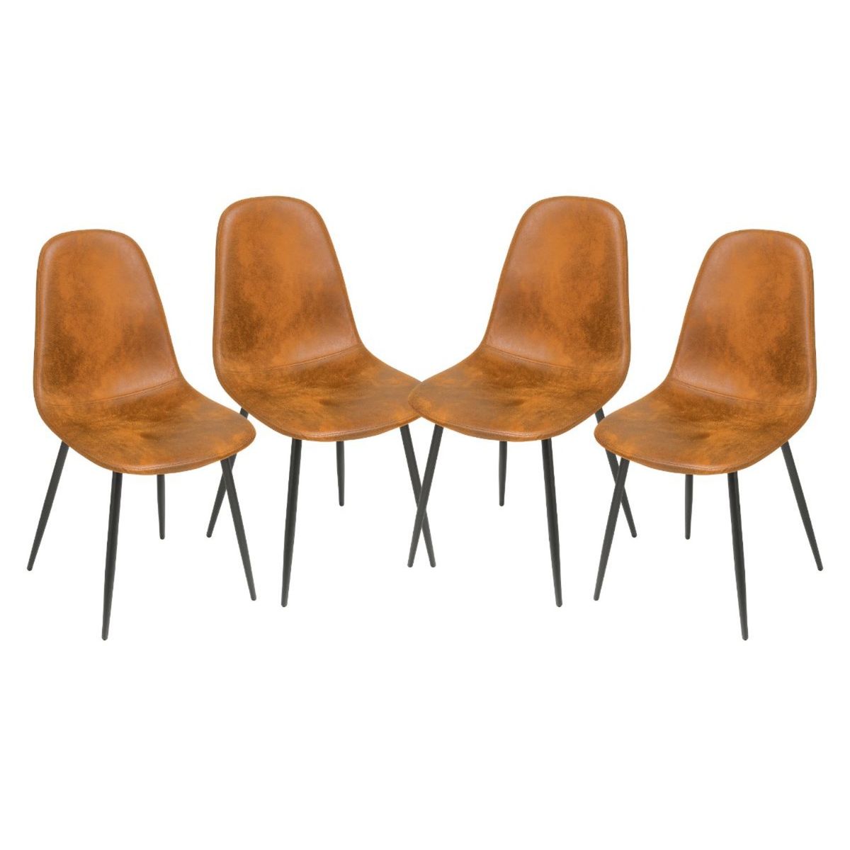 HABITA2 CHILE - Pack 4 Sillas de Comedor Gamuza Black Murcia
