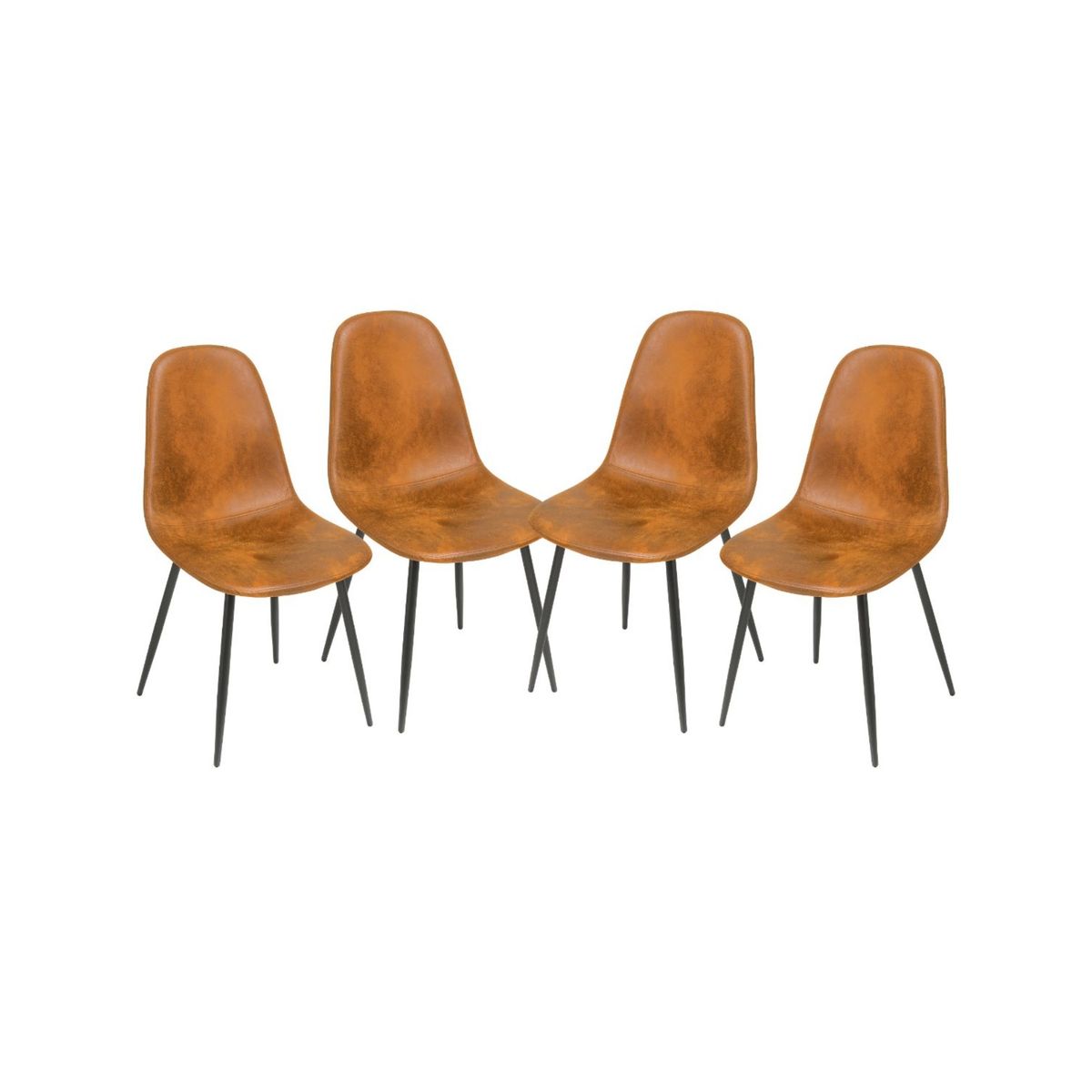 HABITA2 CHILE - Pack 4 Sillas de Comedor Gamuza Black Murcia