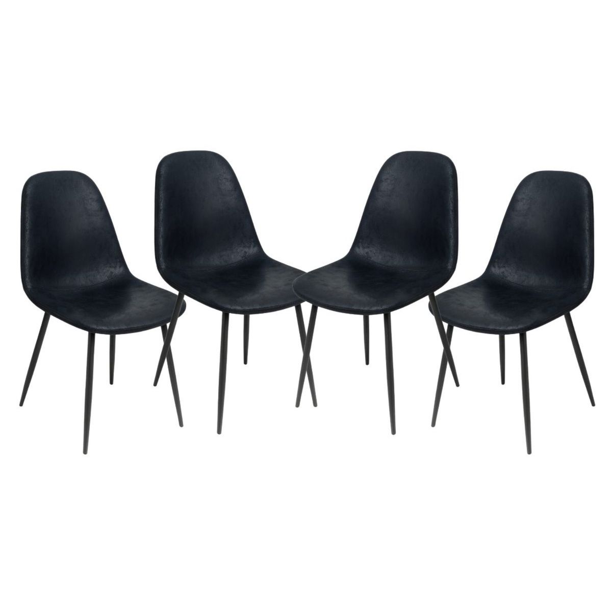 HABITA2 CHILE - Pack 4 Sillas de Comedor Gamuza Black Murcia