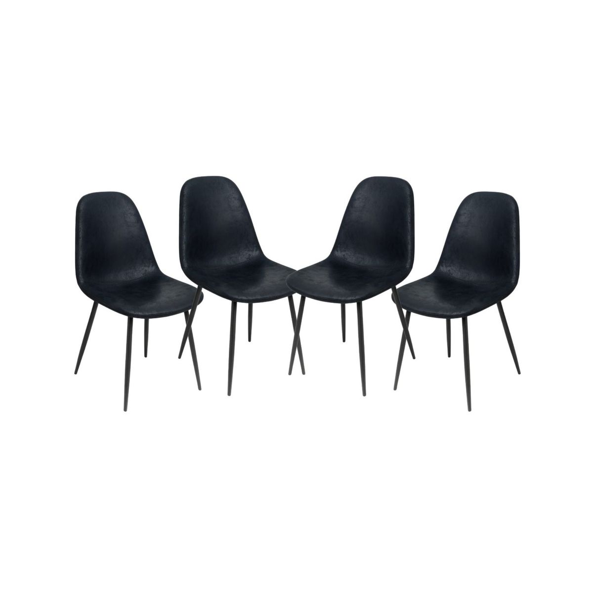 HABITA2 CHILE - Pack 4 Sillas de Comedor Gamuza Black Murcia