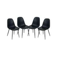 HABITA2 CHILE - Pack 4 Sillas de Comedor Gamuza Black Murcia