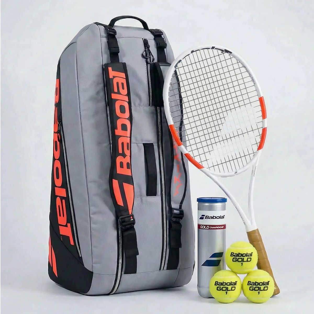 BABOLAT - PACK TENIS BABOLAT RAQUETA STRIKE 97 GEN4 /GRIP 4 + BOLSO STRIKE RH6 + TARRO CHAMP