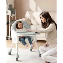 GENERICO - Silla de Comer para Bebé Multifuncional Reclinable 3 en 1 Verde