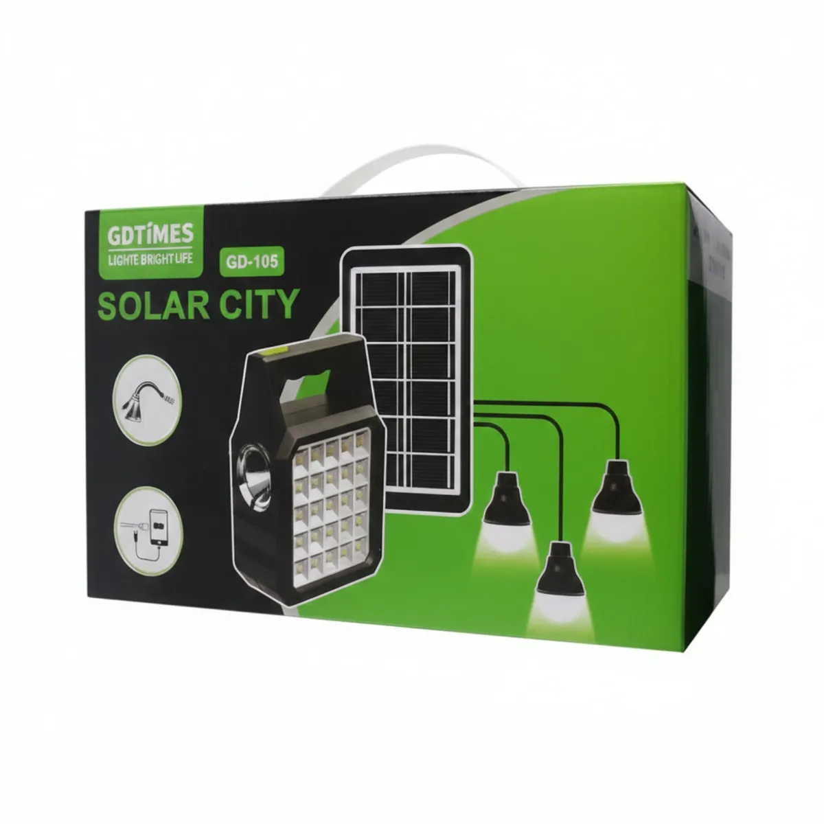 GENERICO - KIT PANEL SOLAR CON 3 BOMBILLOS MAS CABLES DE CARGA