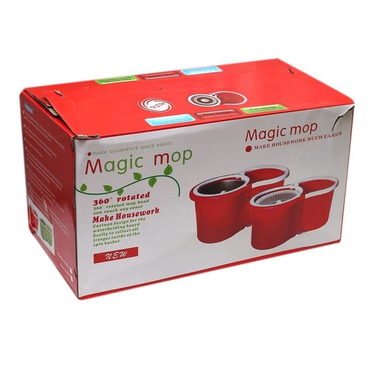 GENERICO - MOPA CENTRIFUGA CON BALDE ROJO