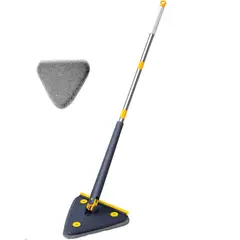 GENERICO - PACK X3 MOPA TRAPEADOR LAMPAZO TRIANGULAR AJUSTABLE GIRATORIA 360° GRIS