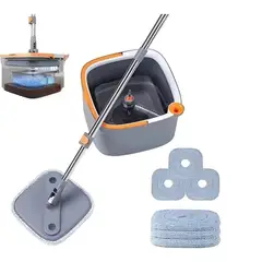 GENERICO - TRAPEADOR ULTRA GIRATORIO DE 360° FUNCIÓN DE LAVADO Y SECADO