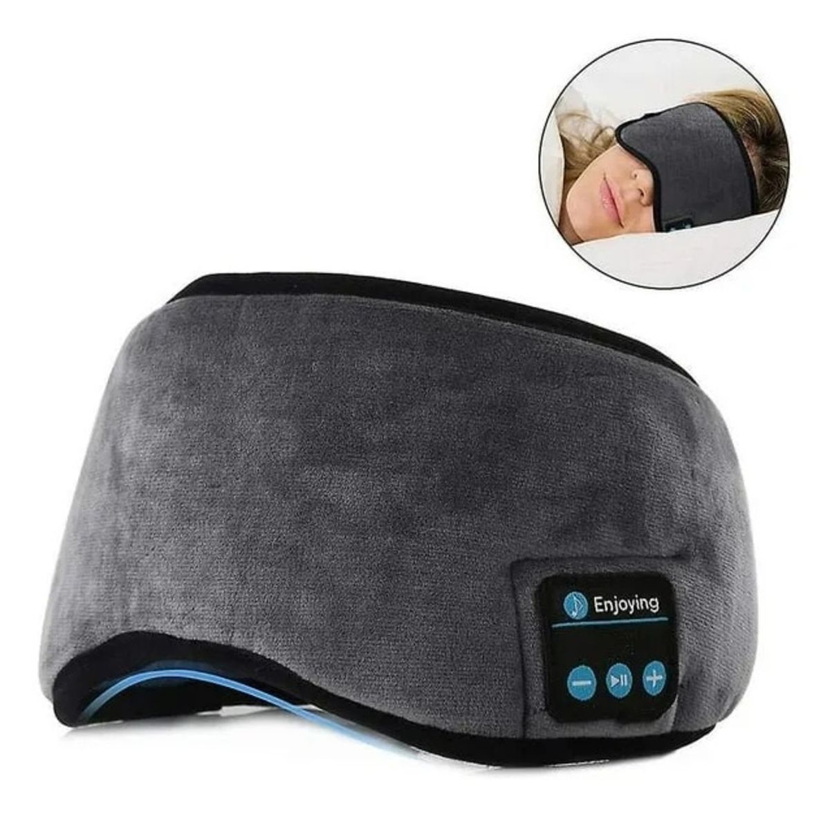 GENERICO - ANTIFAZ MÁSCARA PARA DORMIR AURICULARES BLUETOOTH 50 COLOR GRIS UNICOLOR
