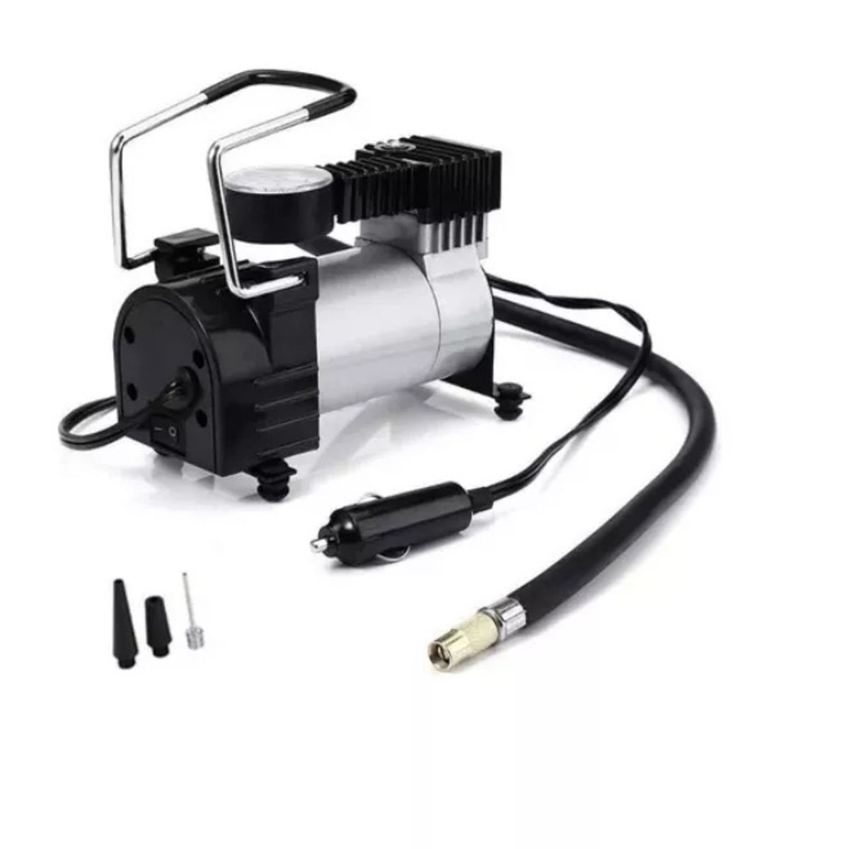 GENERICO - COMPRESOR AUTOMÓVIL MOTO 12V 120 PSI 35 L MIN C128 NEGRO