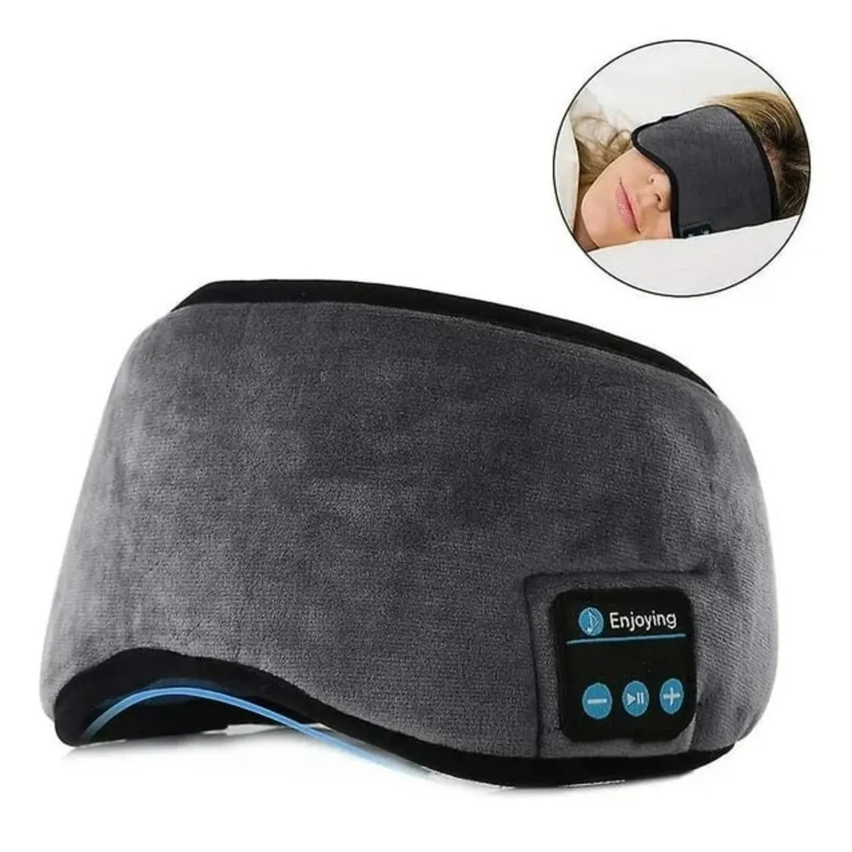 GENERICO - ANTIFAZ MÁSCARA PARA DORMIR AURICULARES BLUETOOTH 50 COLOR GRIS UNICOLOR