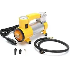 GENERICO - COMPRESOR AIRE VEHICULOS CICLAS INFLADOR 2 CILINDROS AMARILLO 12V