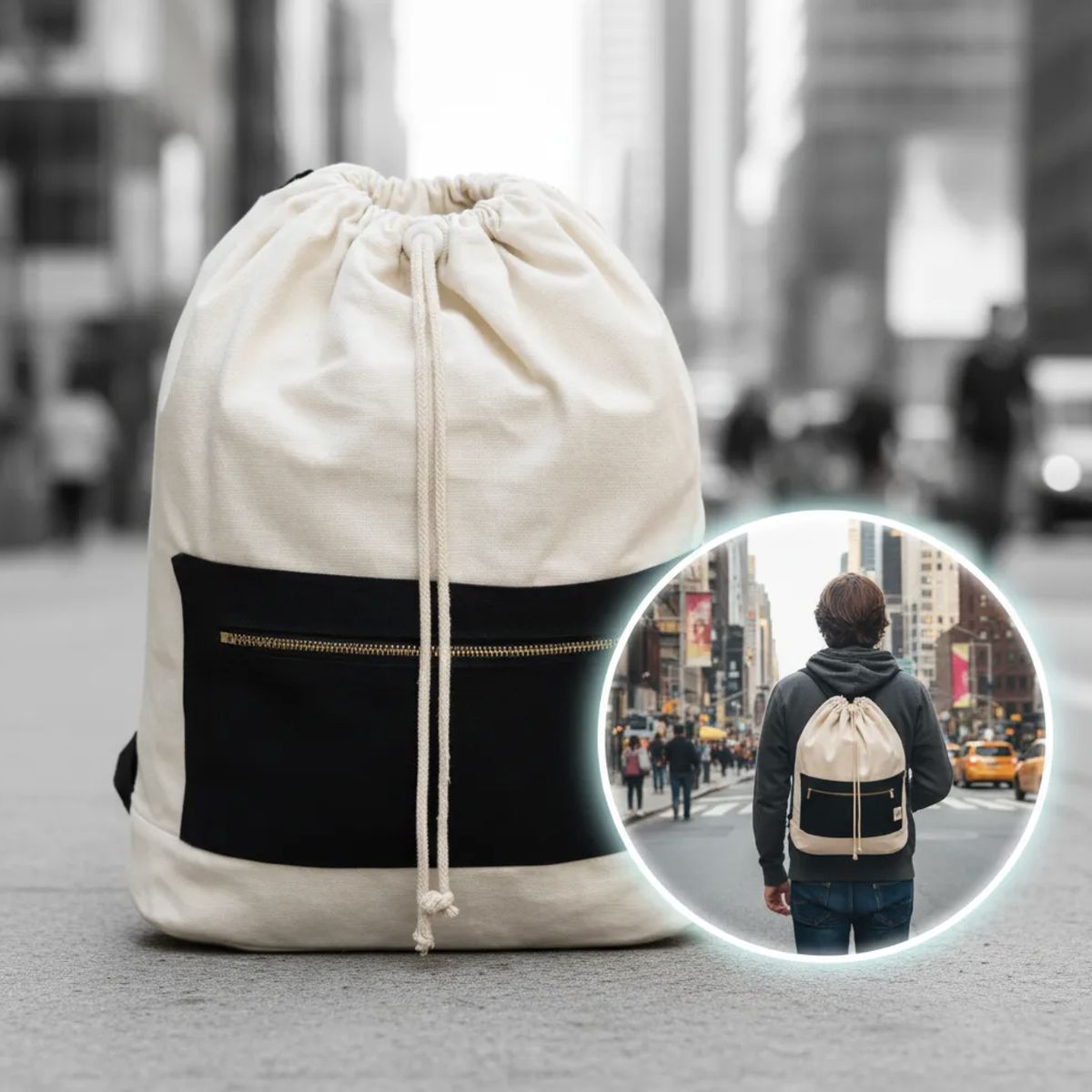 HAOKIDS - Mochila bicolor Jacinta confeccionada en lona exterior y forro interior algodón Diseño Chileno