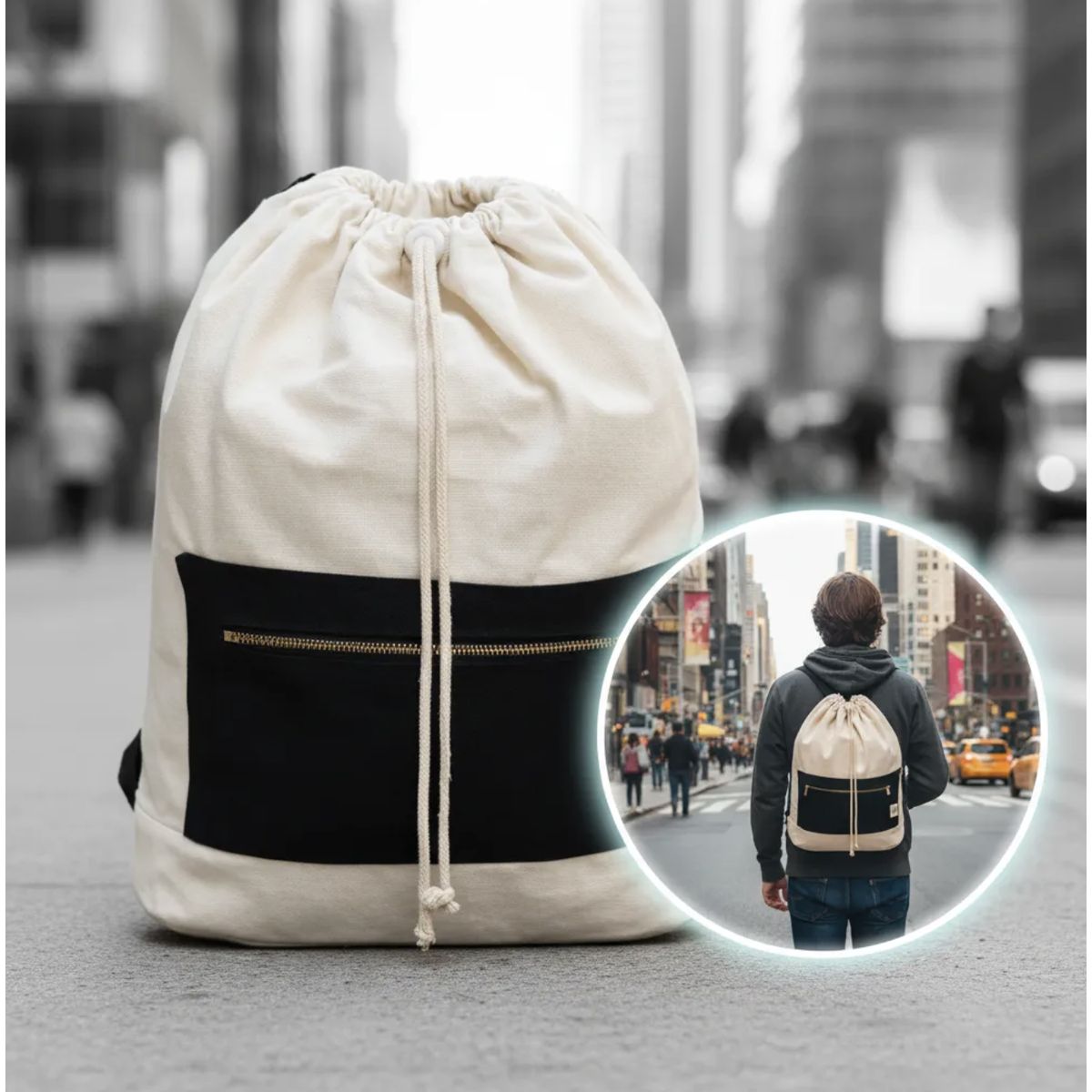 HAOKIDS - Mochila bicolor Jacinta confeccionada en lona exterior y forro interior algodón Diseño Chileno