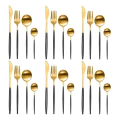 GENERICO - Juego De Cubiertos De Acero Inoxidable, 24 Piezas BELUG