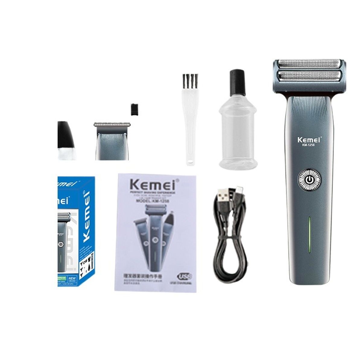 GIOIO - Afeitadora 3 en 1 Recíproca para Barba Pelo y Vello Nasal