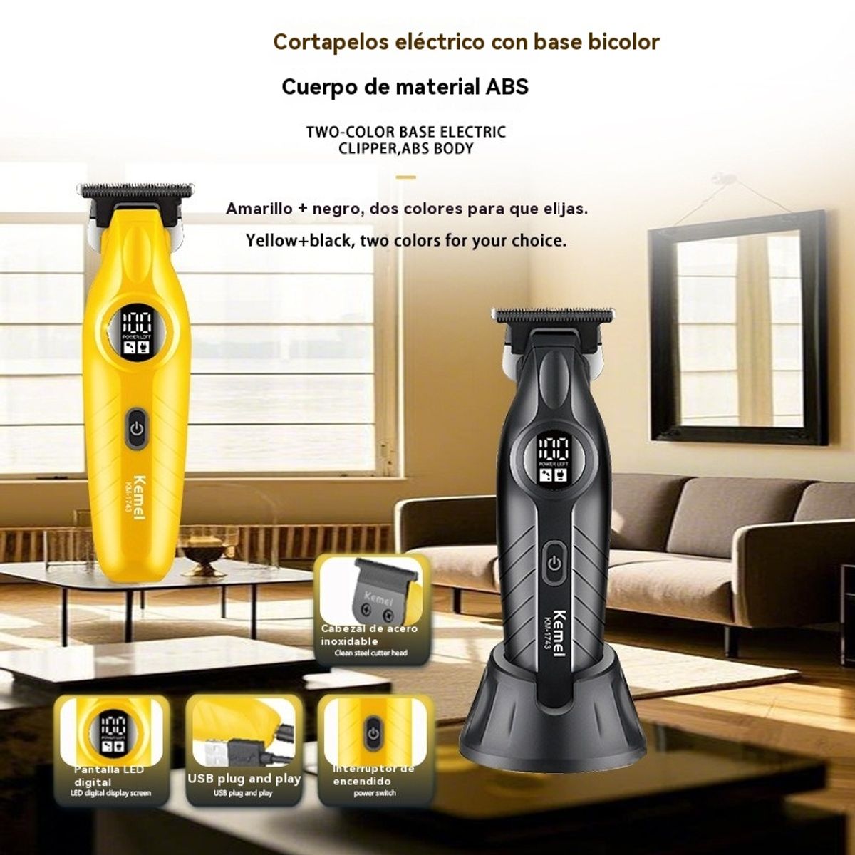 GIOIO - Cortapelo Profesional Multifunción con Base Alta Potencia