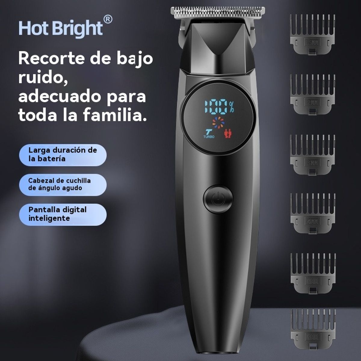 GIOIO - Cortapelo Profesional Impermeable de Carga Rápida para Fade