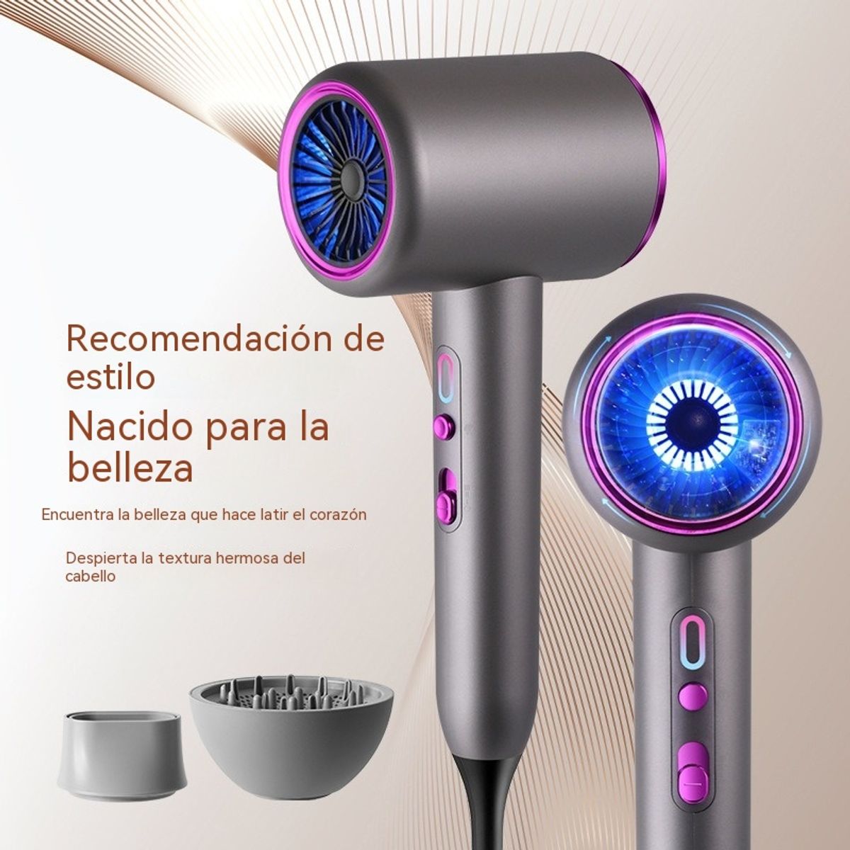 GIOIO - Secador de Alta Potencia con Iones Aire Frío y Caliente