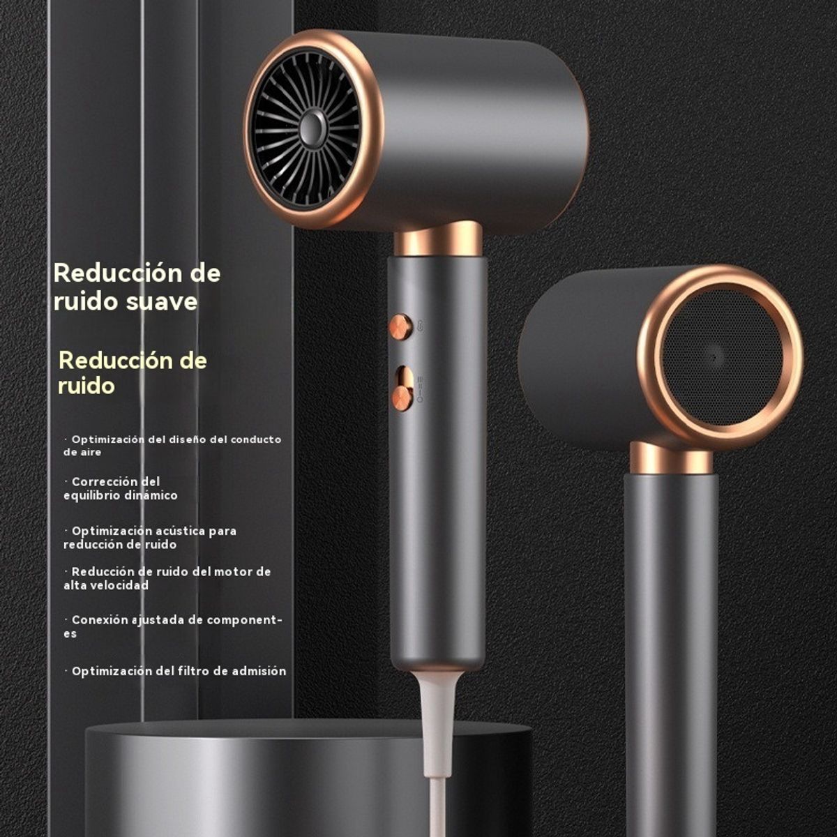 GIOIO - Secador de Pelo con Iones y Alto Flujo de Aire