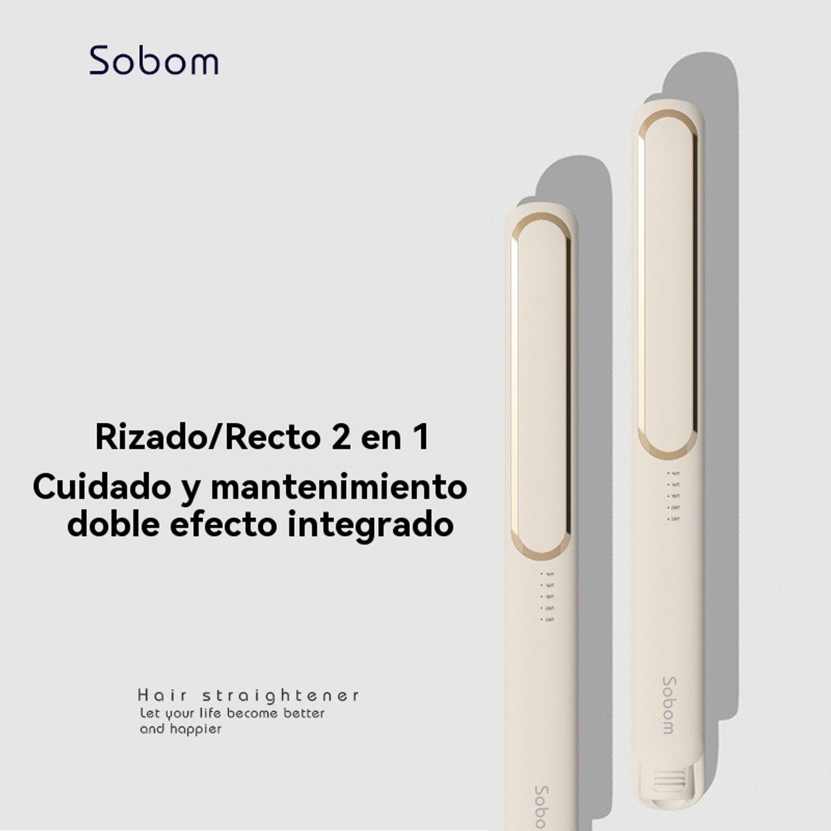 GIOIO - Plancha Mini Alisadora y Rizadora con Iones Multifunción