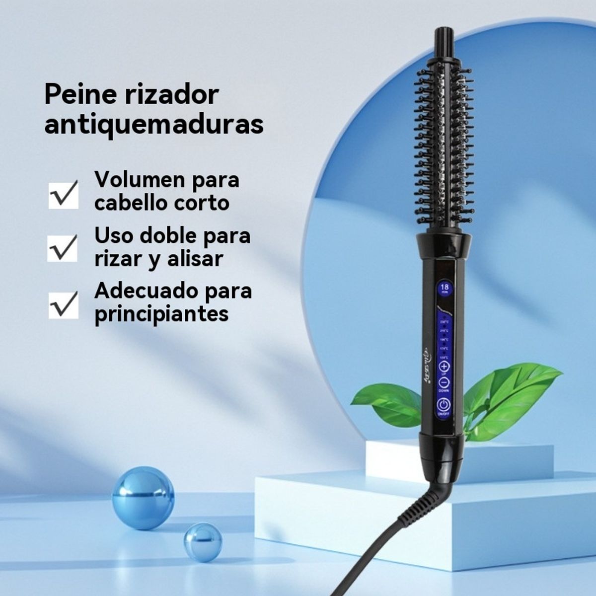 GIOIO - Cepillo Eléctrico con Iones para Volume Alisar y Rizar Pelo