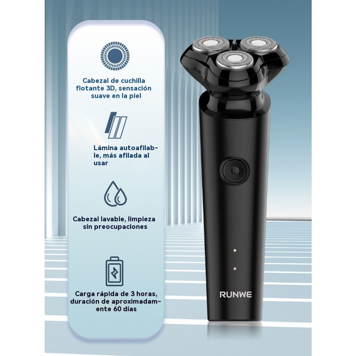 GIOIO - Afeitadora Eléctrica Portátil Recargable para Hombre Rs193