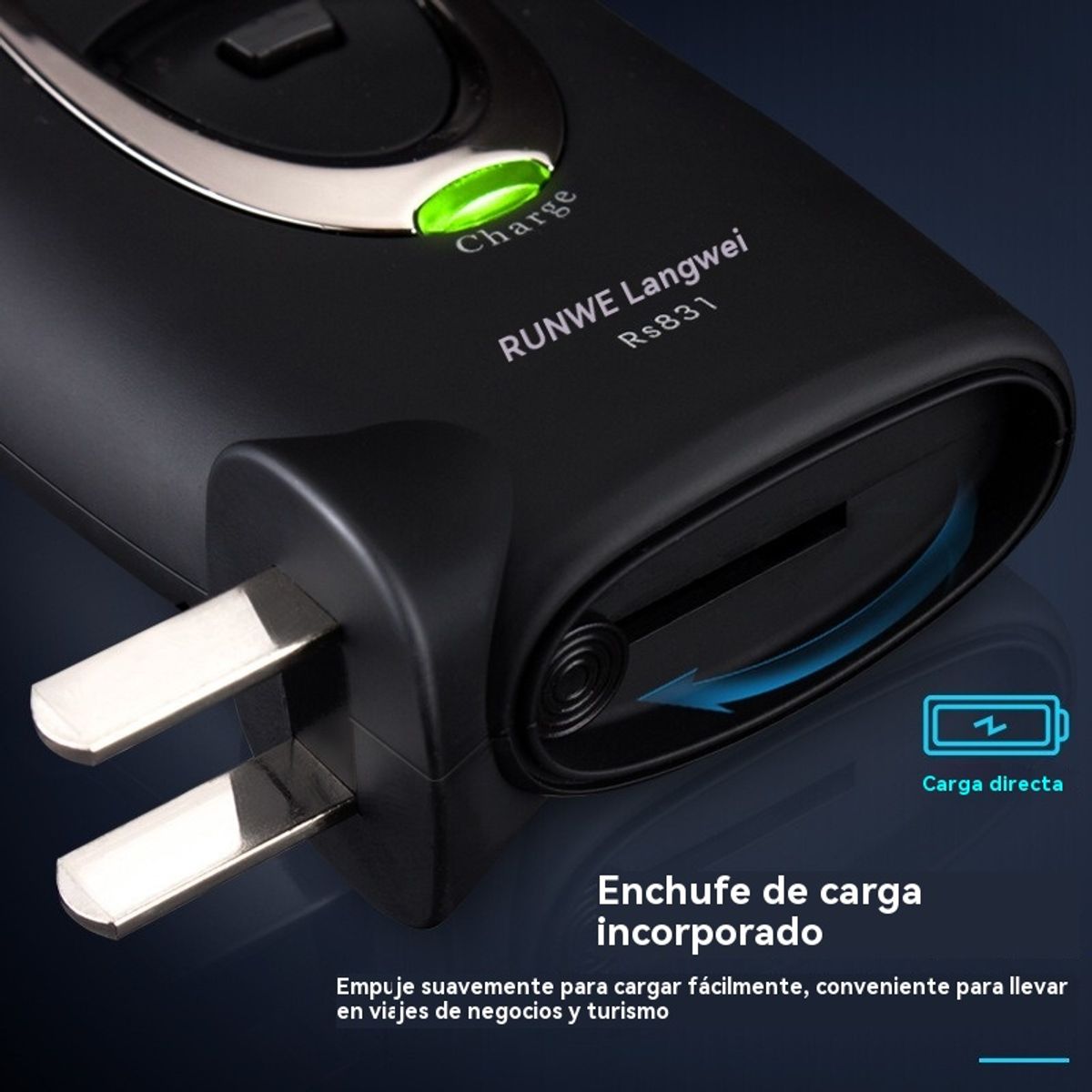 GIOIO - Miniafeitadora Doble Cabezal Portátil Recargable para Hombre