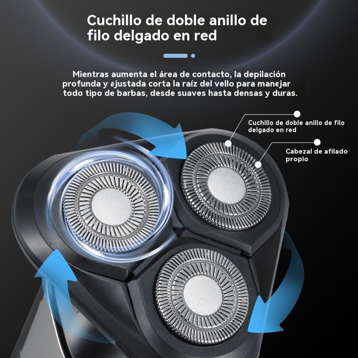 GIOIO - Afeitadora 3D Flotante Impermeable con Pantalla Digital