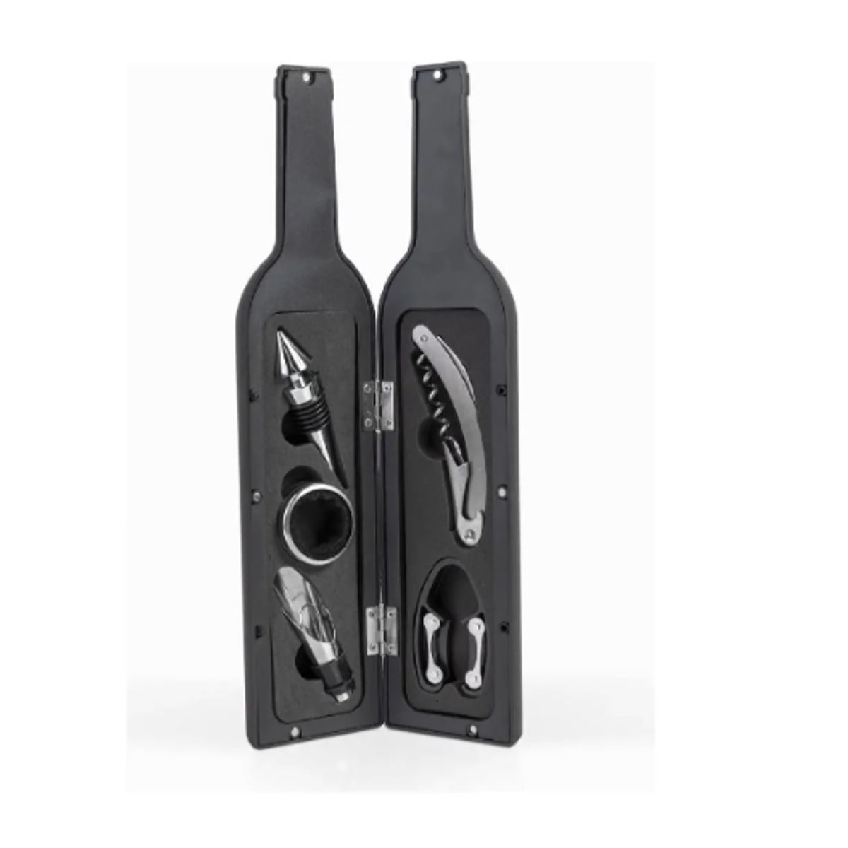 GENERICO - Set Destapador De Vinos Con Estuche De Lujo Botella Vino 5 Accesorios Elegante