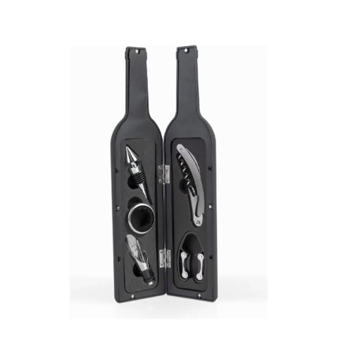 GENERICO - Set Destapador De Vinos Con Estuche De Lujo Botella Vino 5 Accesorios Elegante