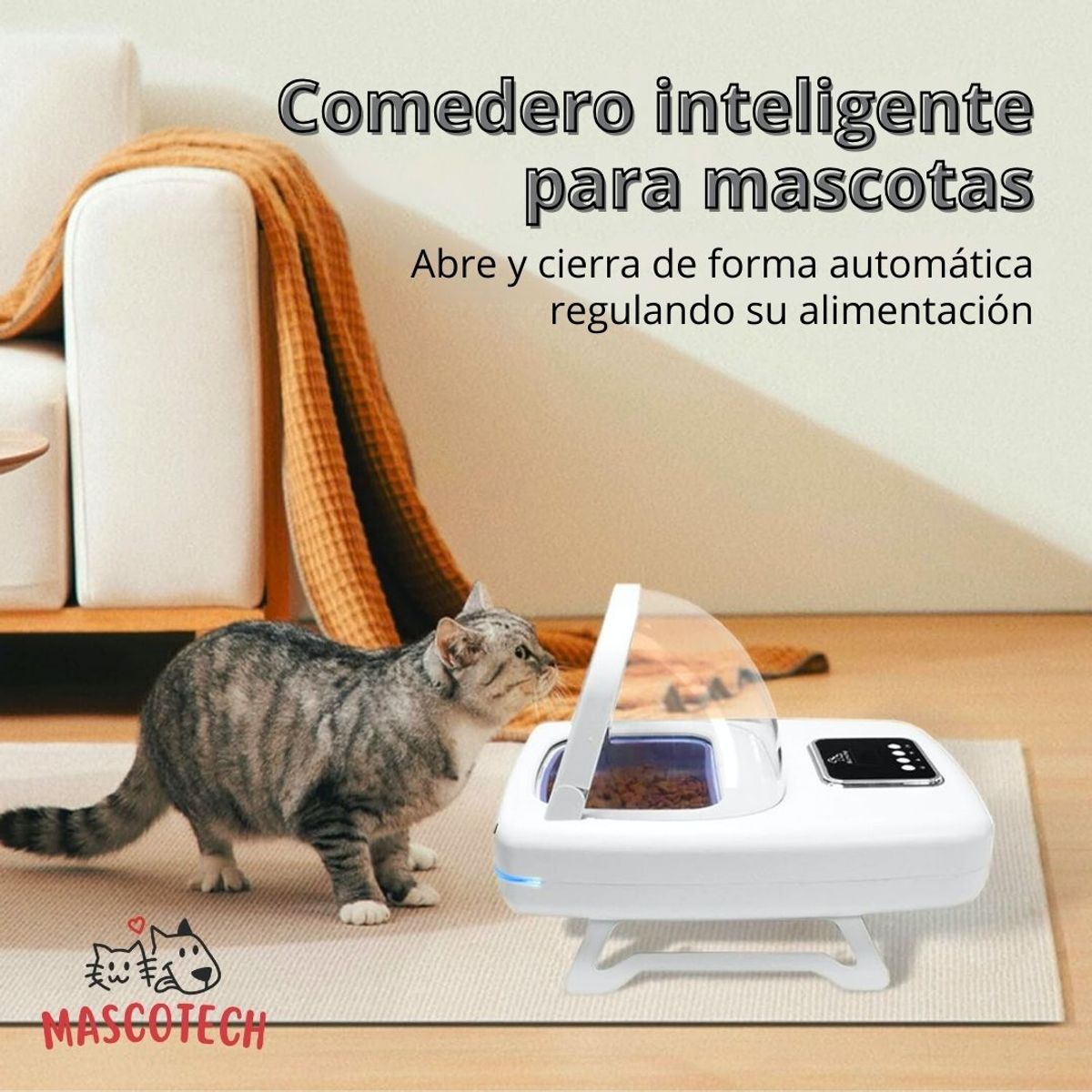 GENERICO - Comedero Automático RFID MascoTech para Gatos y Perros
