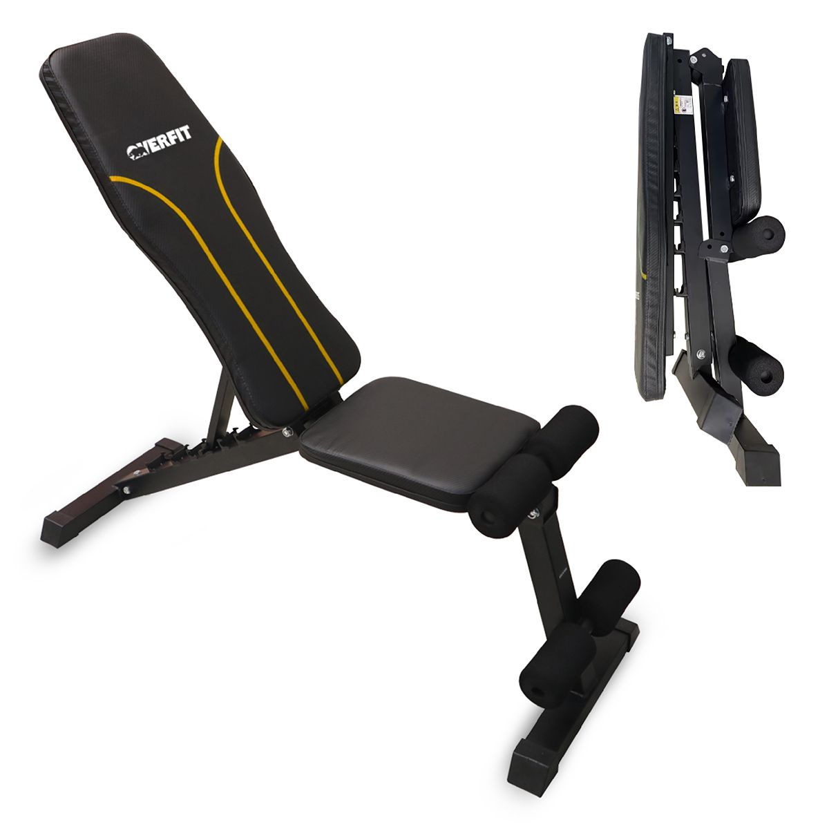 OVERFIT - Banco Reclinable Gym Multifuncional Overfit Press Ajustable