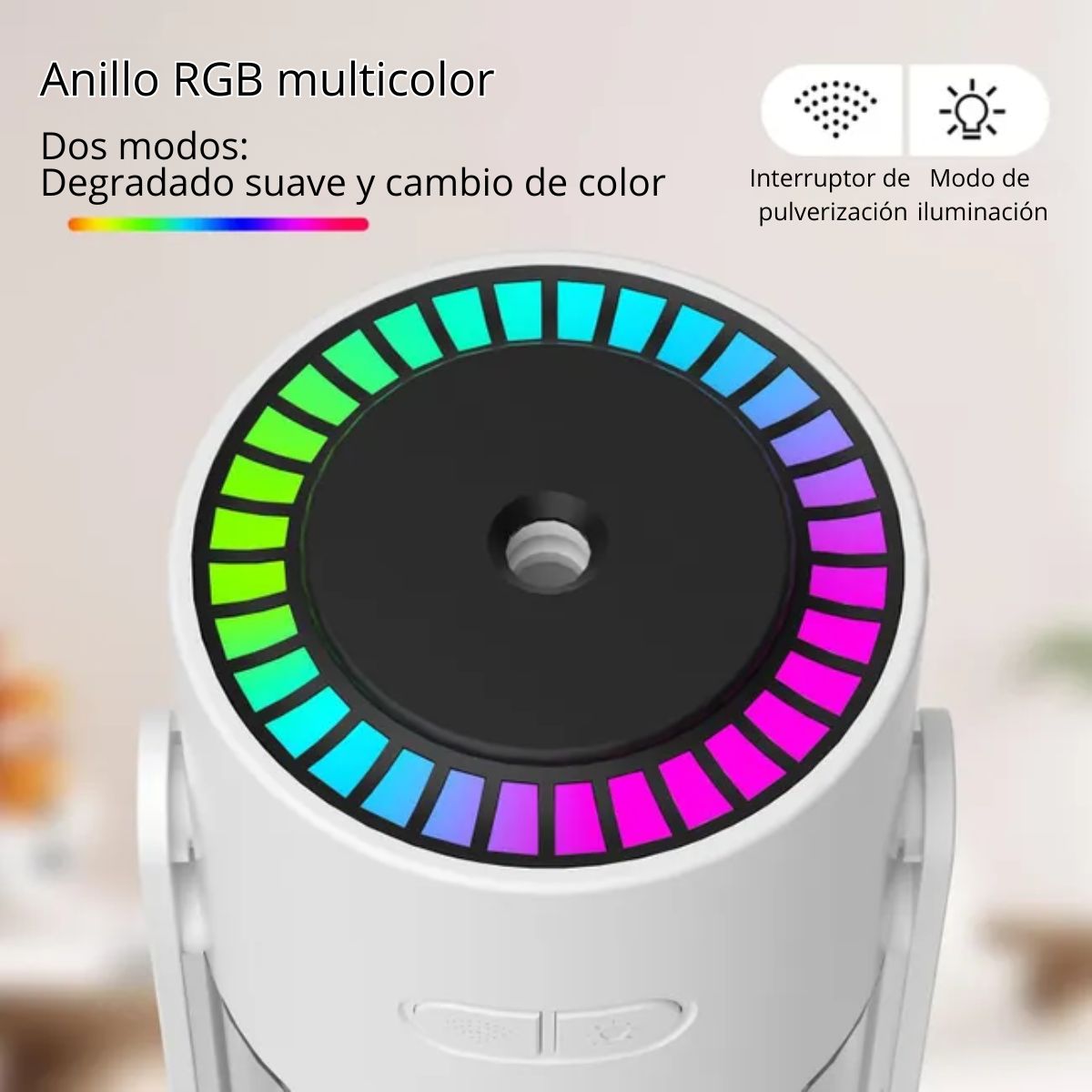 GENERICO - Humidificador Difusor Aroma Y Proyector Estrellas Relajante Blanco