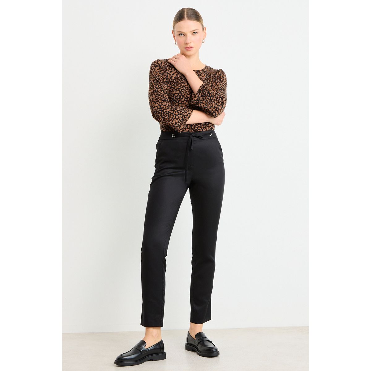 ASH - Pantalon Liso Mujer Negro Ash