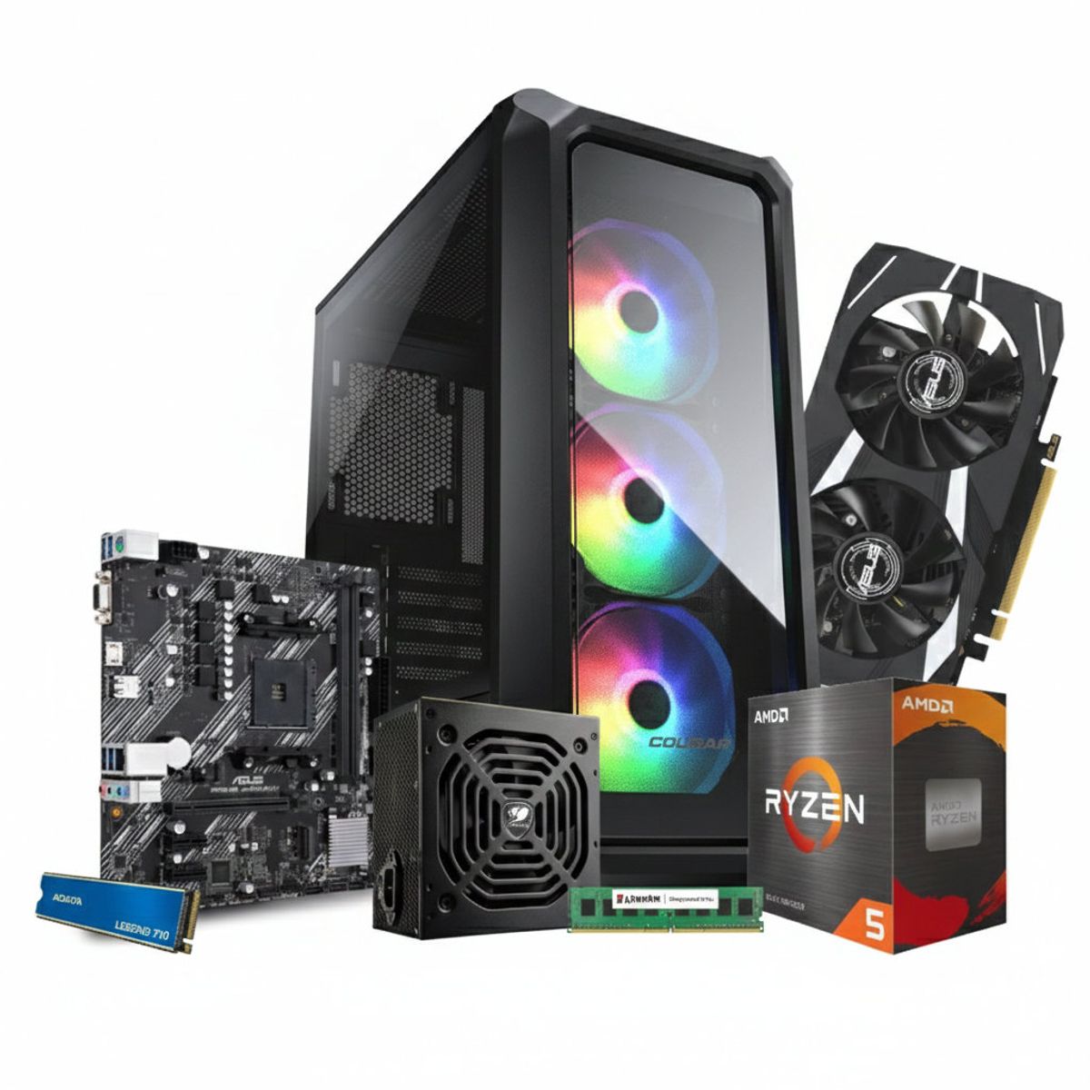 GENERICO - PC GAMER BRONZE - AMD RYZEN 5 5500 - M/B ASUS PRIME A520M-K
