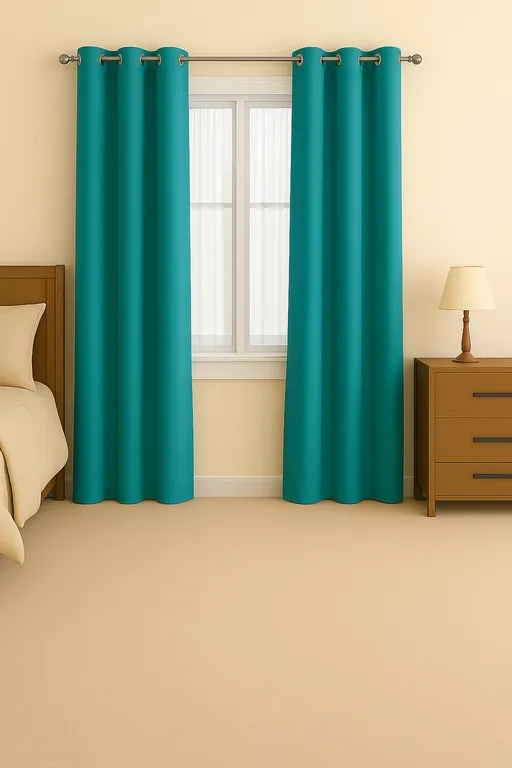 Cortina Blackout 100% Engomada Termica Tela Ligera 140x225 - Microfibra Premium - 2 Panos Turquesa