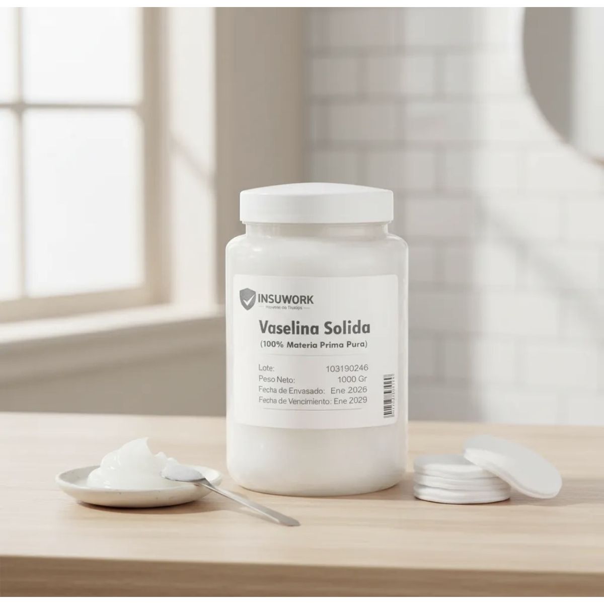 GENERICO - Vaselina Solida Grado USP 1Kg Lubricante e Hidratante Industrial