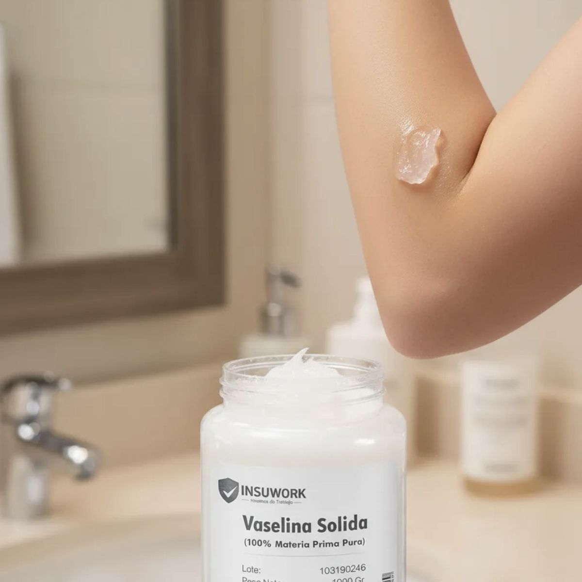 GENERICO - Vaselina Solida Grado USP 1Kg Lubricante e Hidratante Industrial