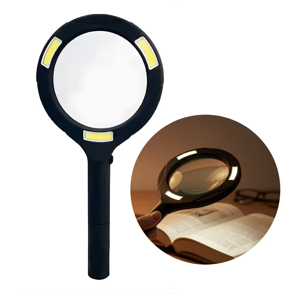 GENERICO - Lupa De Mano Luz Led Aumento 3x Vidrio 8.5cm 250 Lúmenes