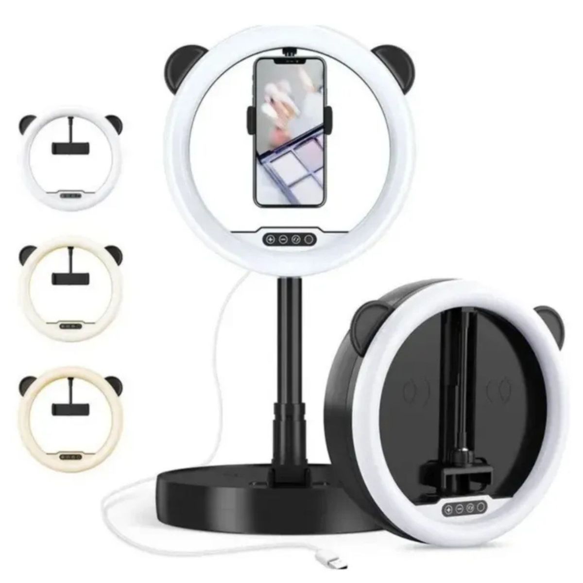 Aro de Luz LED G2 Portátil Plegable con Base Redonda y Soporte para Celular - Altura Ajustable, marca MOVI - Foto 2