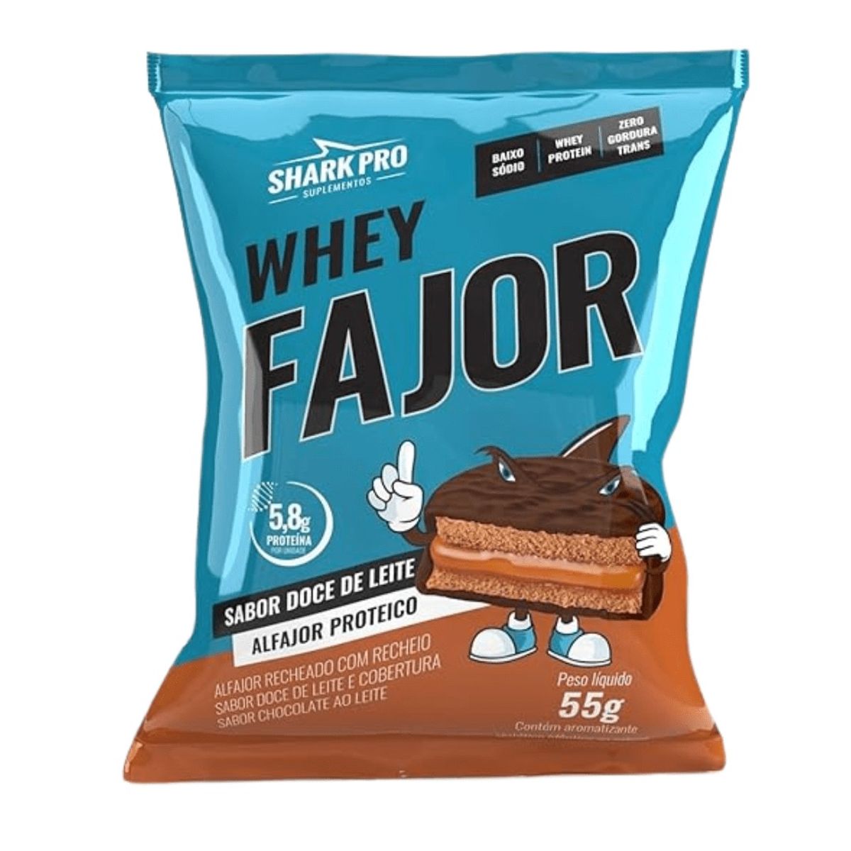 GENERICO - SHARK WHEY ALFAJOR - 12 UNI - DULCE DE LECHE- SHARK PRO