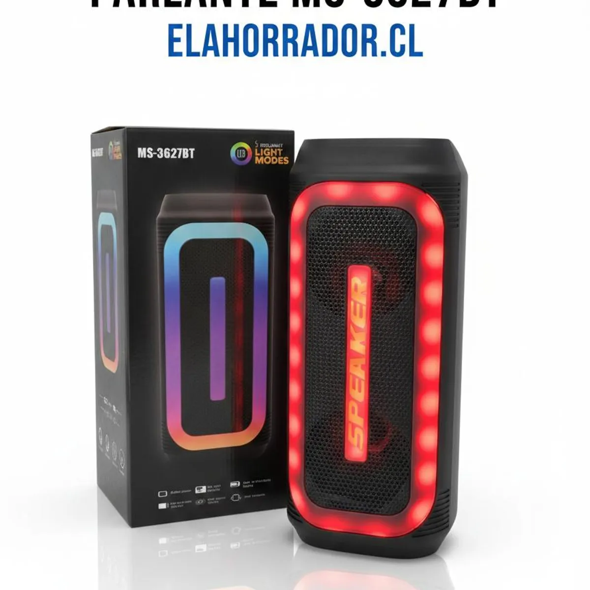 GENERICO - Parlante Inalámbrico MS-3627BT Potencia y Show de Luces LED para cada Momento