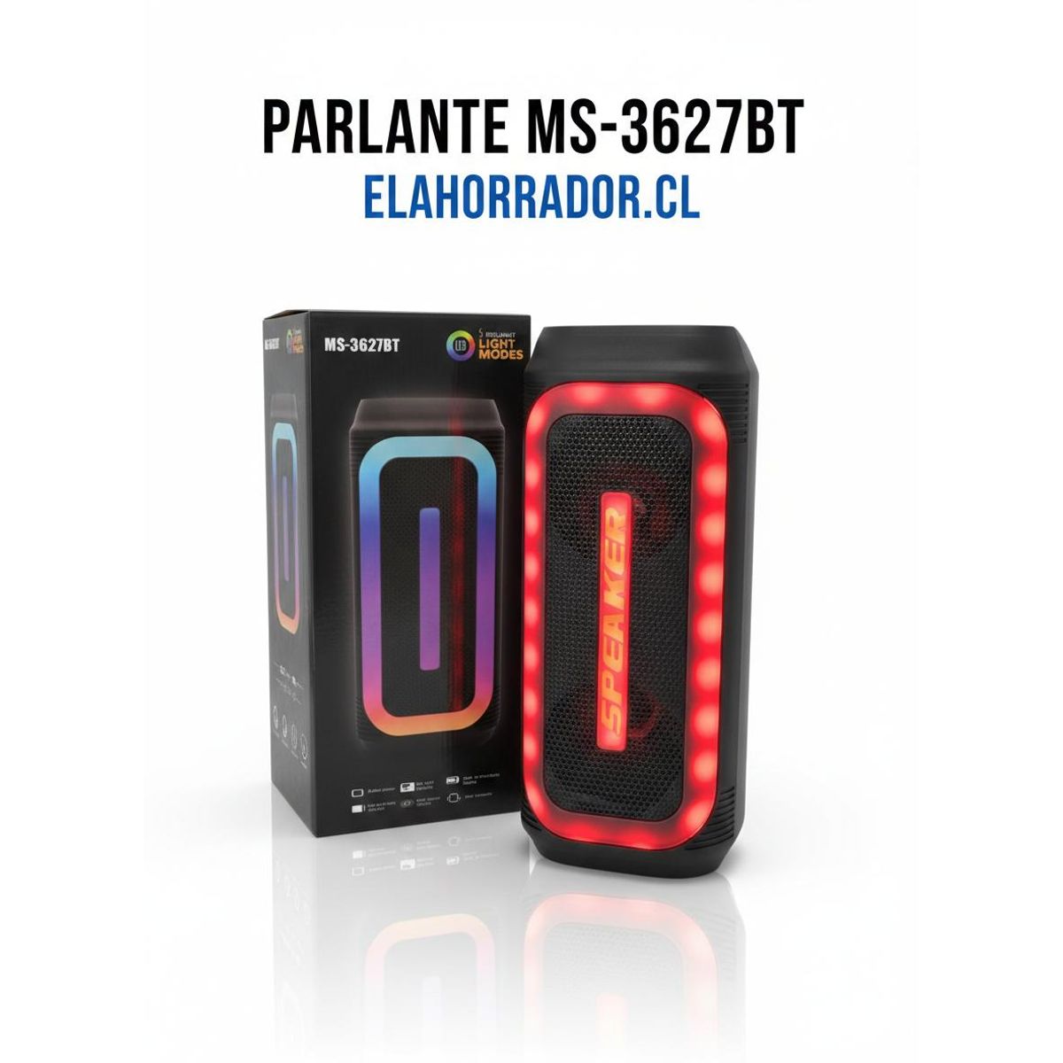 GENERICO - Parlante Inalámbrico MS-3627BT Potencia y Show de Luces LED para cada Momento
