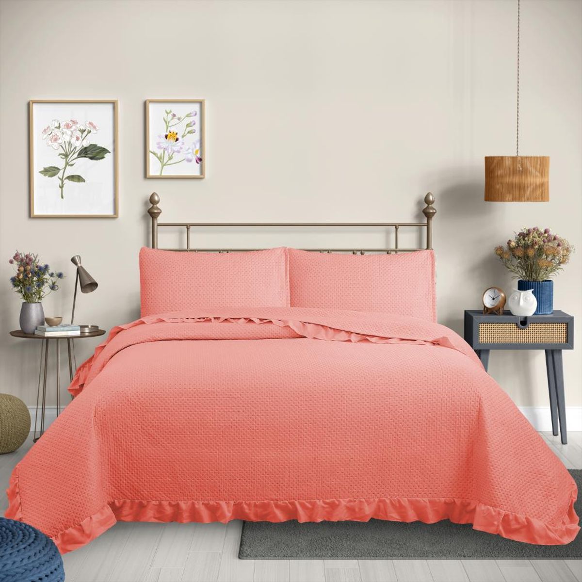 GENERICO - Cubrecama Quilt Coral  King Magic Collection Martiné