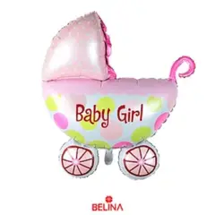 GENERICO - Globo metalico cochecito rosa baby girl 60x76cm