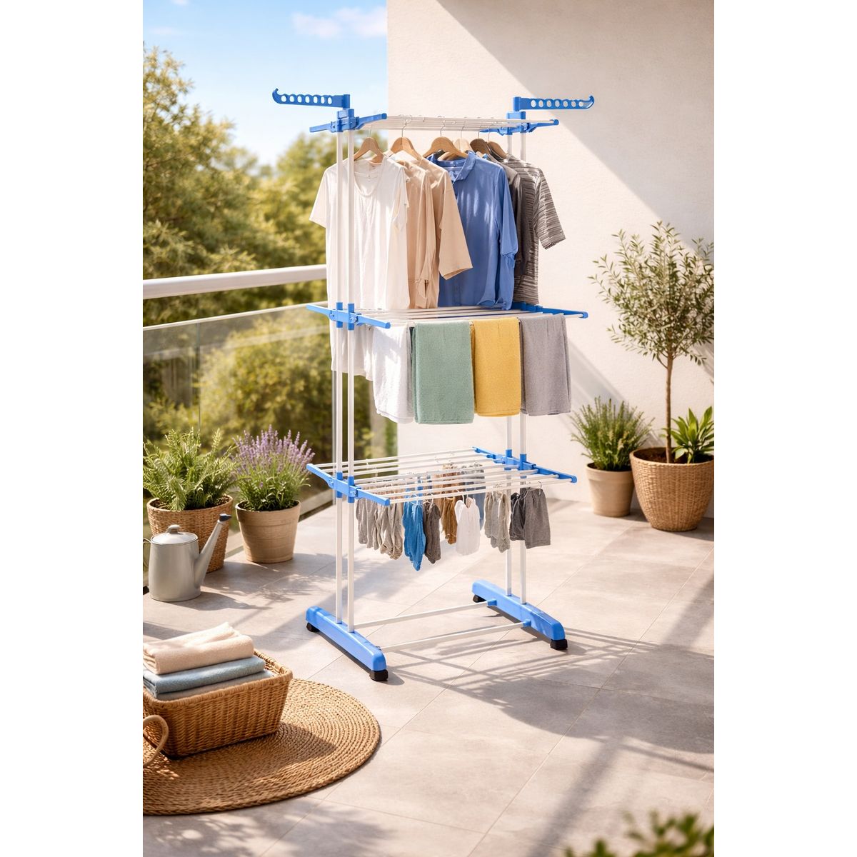 MOVI - Tendedero de Ropa Vertical Plegable 3 Niveles