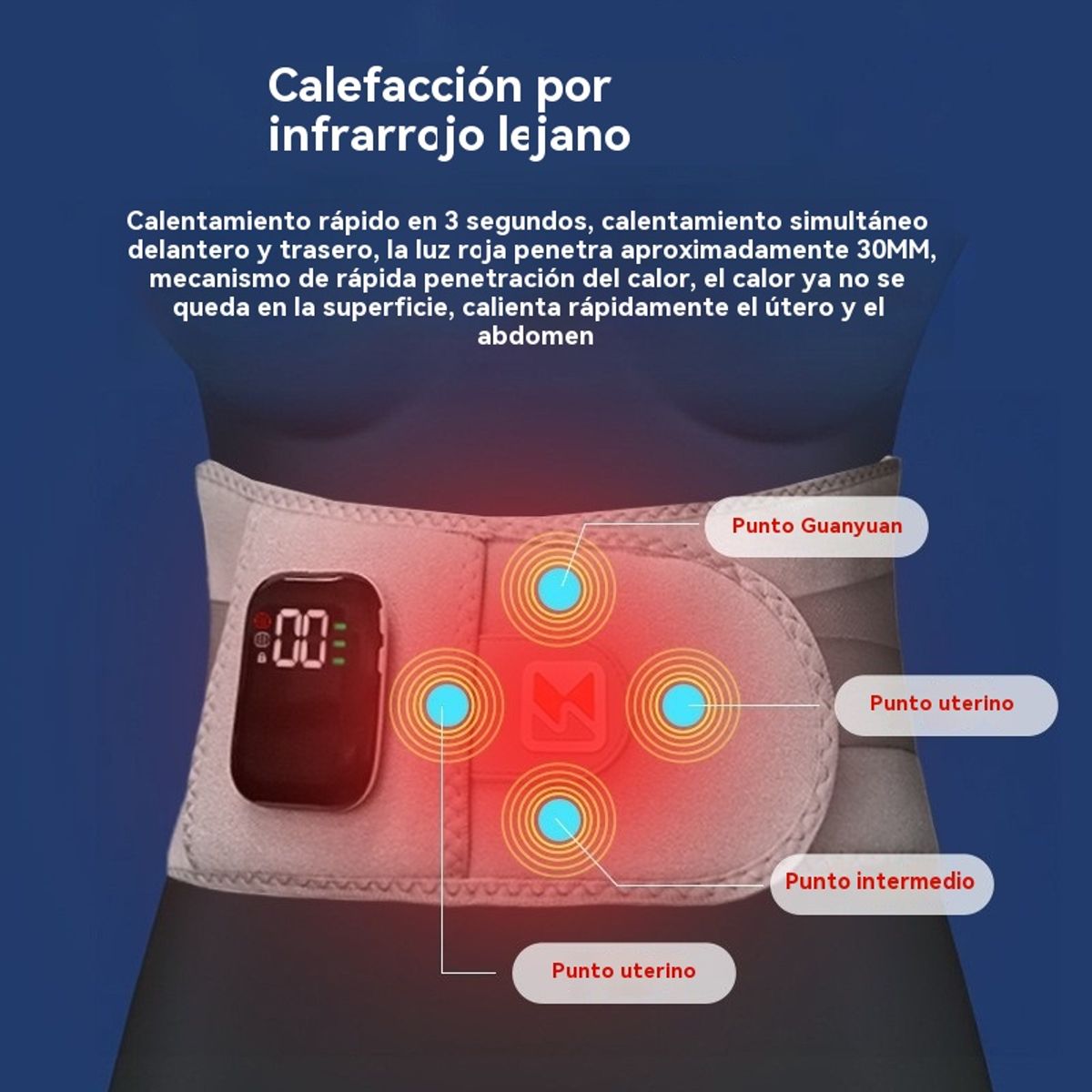 GIOIO - Cinturón lumbar inalámbrico con calor y soporte
