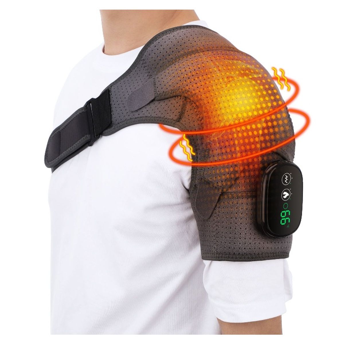 GIOIO - Protector de hombro con calor y masaje recargable