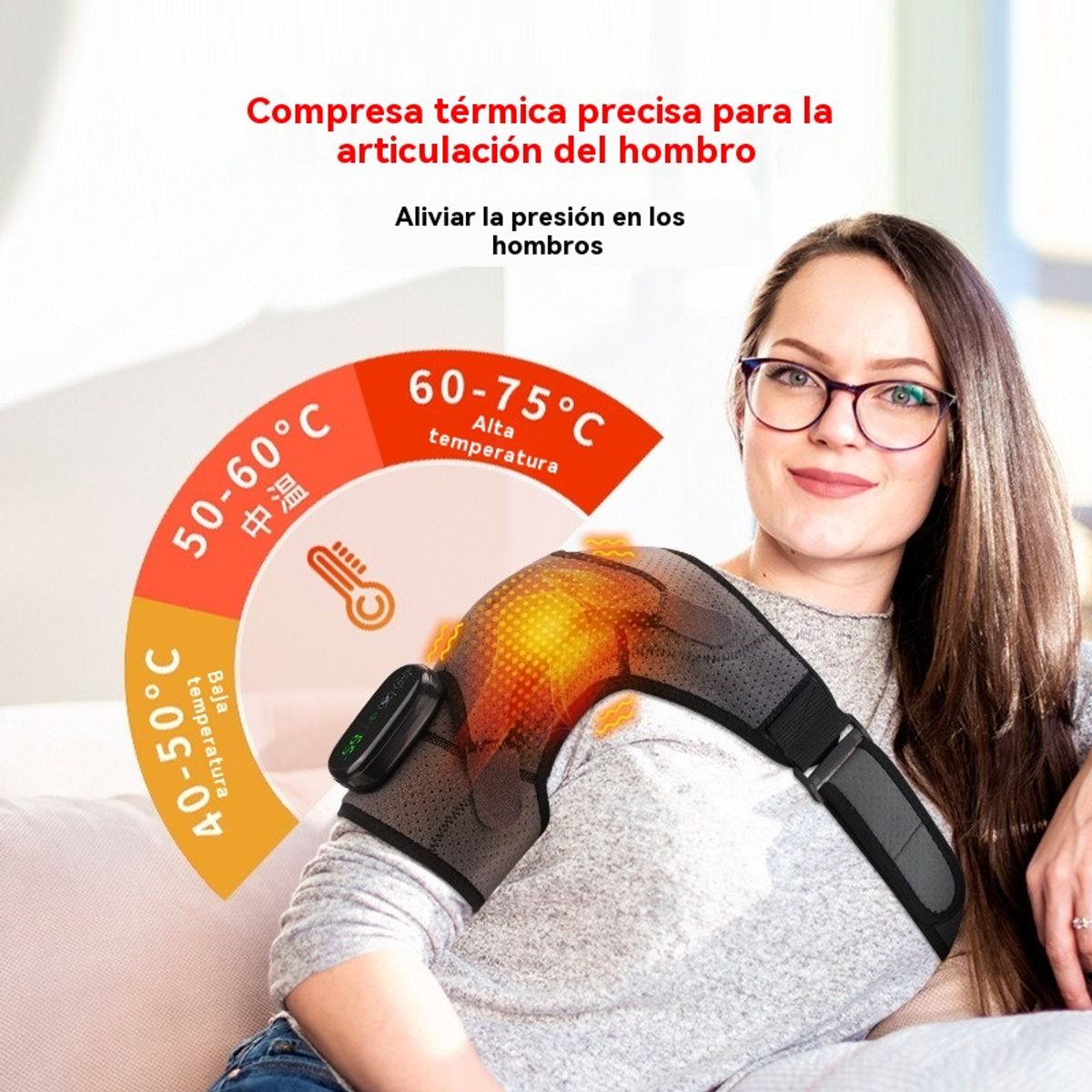 GIOIO - Banda de hombro con calor para dolor y sueño