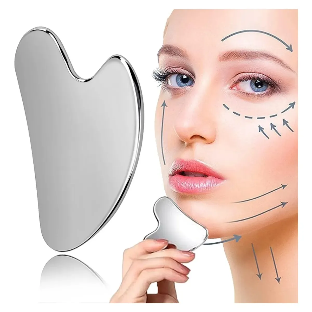 GIOIO - Tiiyee Gua Sha Acero Inoxidable Masaje Facial Cuidado Antienvejecimiento
